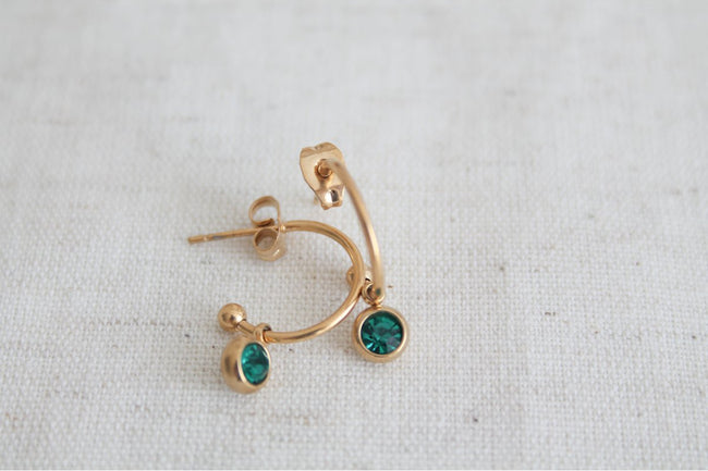 Ohrringe Azurblauer Diamant - Gold