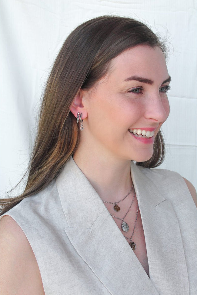 Ohrstecker Bergkristall - Silber