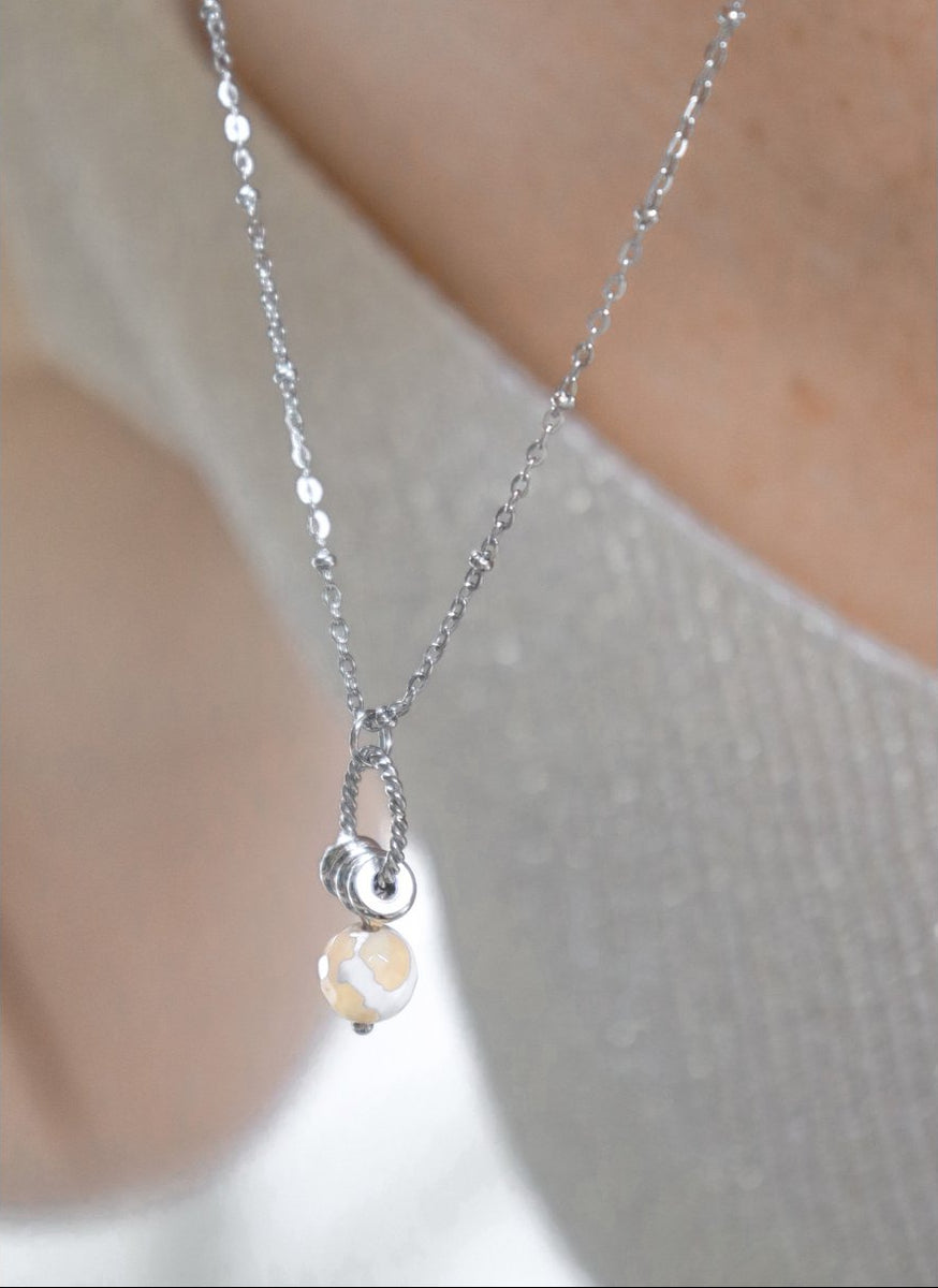 Halskette Dzi-Achat – Silber