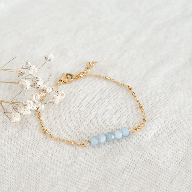 Armband Aquamarin facettiert - Gold