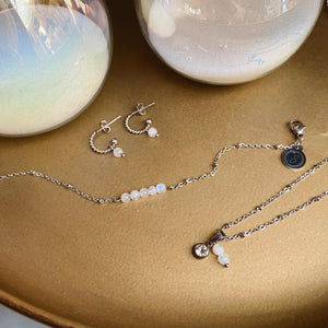 Ohrringe Mondstein - Silber