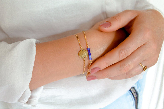 Armband Blauer Aventurin - Gold