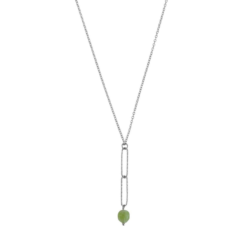 Halskette Peridot Y-Form – Silber