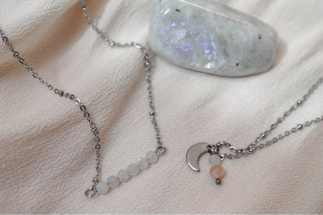 Halskette Mondstein & Sonnenstein – Silber