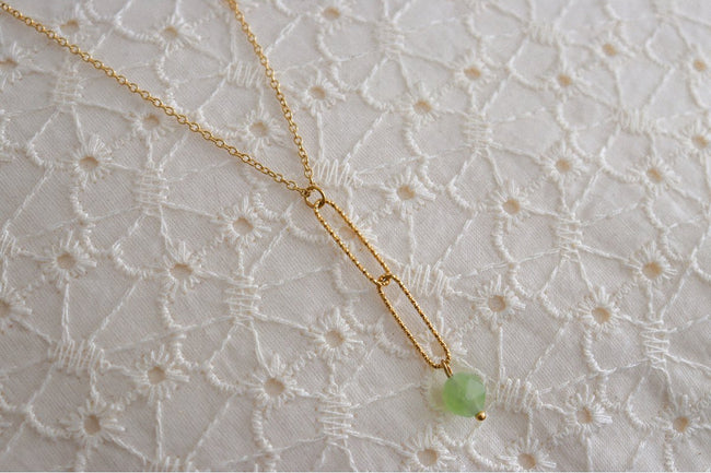 Halskette Peridot Y-Form – Gold