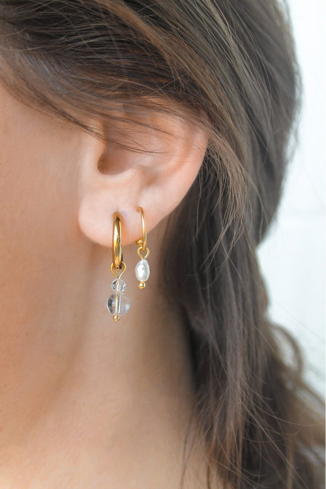 Ohrringe Bergkristall - Gold