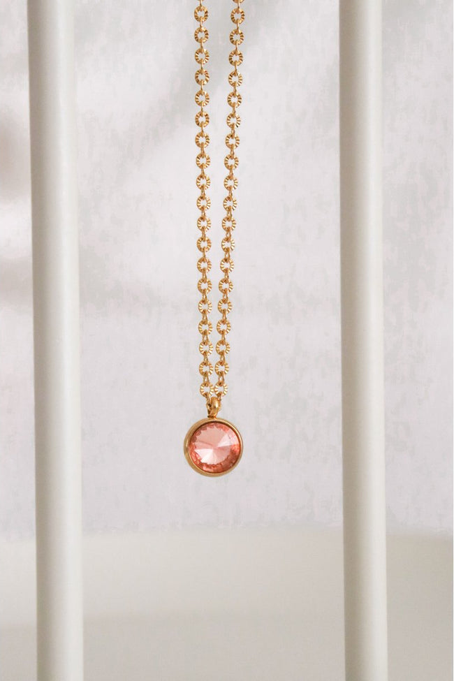 Halskette rosa Diamant – Gold