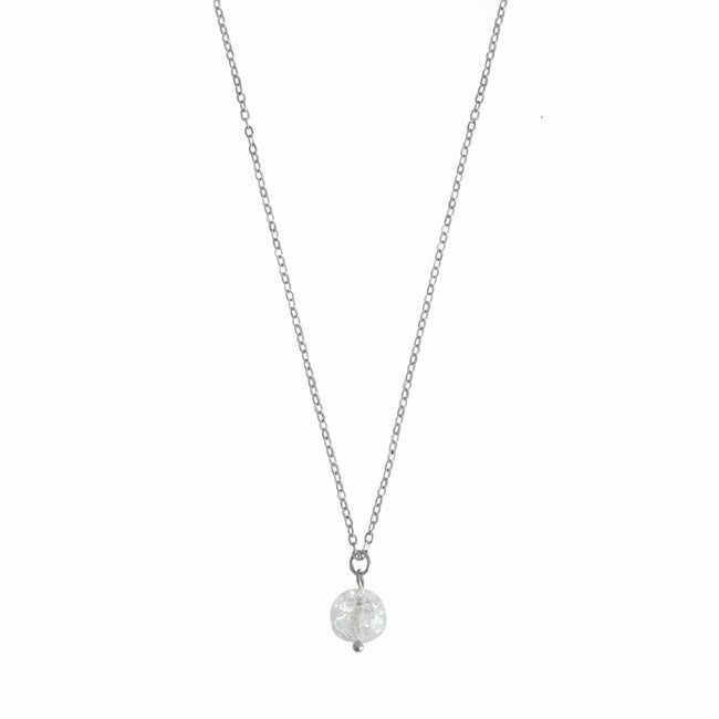 Halskette Crackle Quarz – Silber