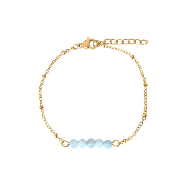 Armband Aquamarin facettiert - Gold